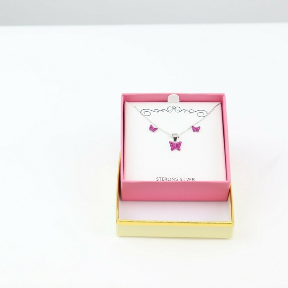 Macys Genuine Sterling Silver Butterfly Pendant St - Picture 3 of 4